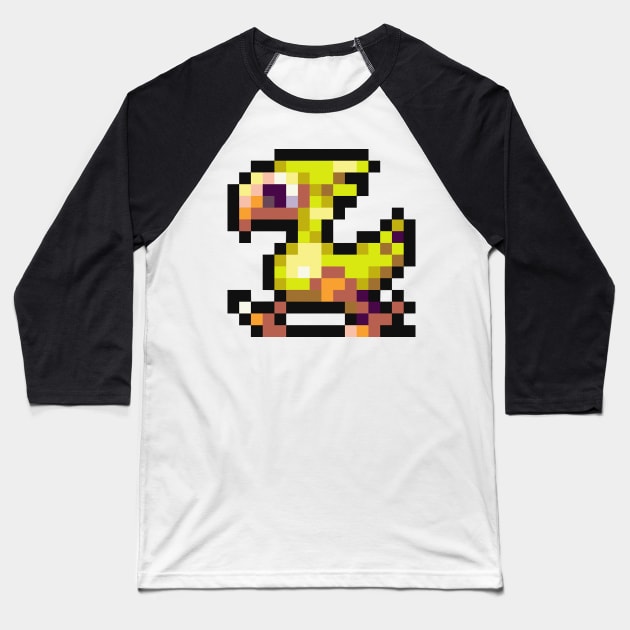 8-Bit Chocobo Baseball T-Shirt by ergilHoban9